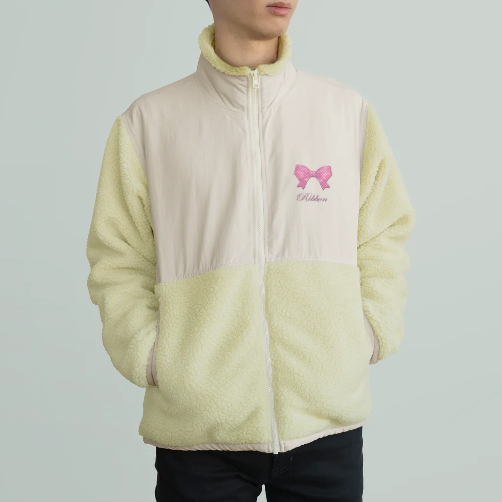 savannahのRibbon-Pink Boa Fleece Jacket