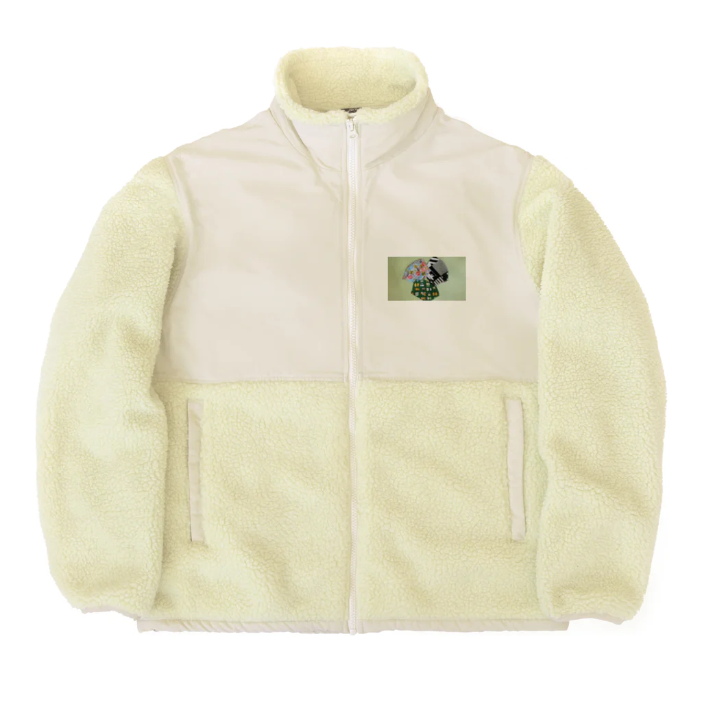 satochanのマスクの花 Boa Fleece Jacket