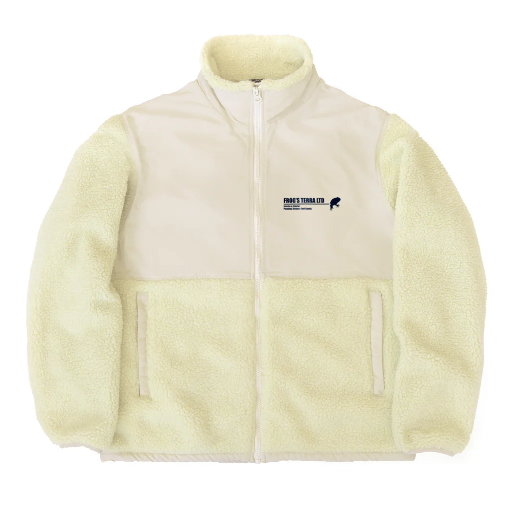 FROG'S TERRA LTDのシルエット　ロゴ　ディープシーブルー Boa Fleece Jacket