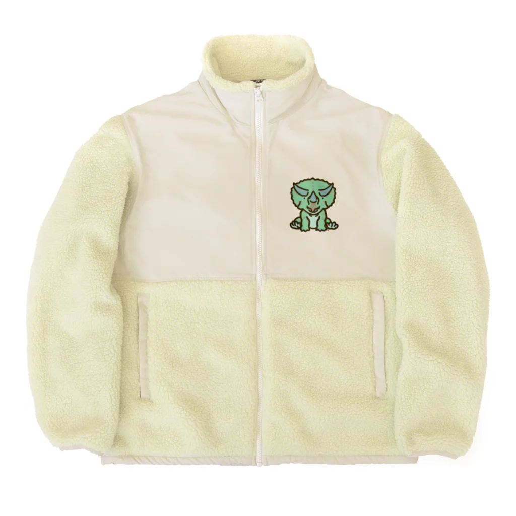 segasworksのトリケラちゃん（お座り正面） Boa Fleece Jacket