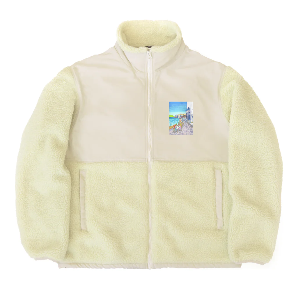 AKISENのエーゲ海カフェガールズ Boa Fleece Jacket