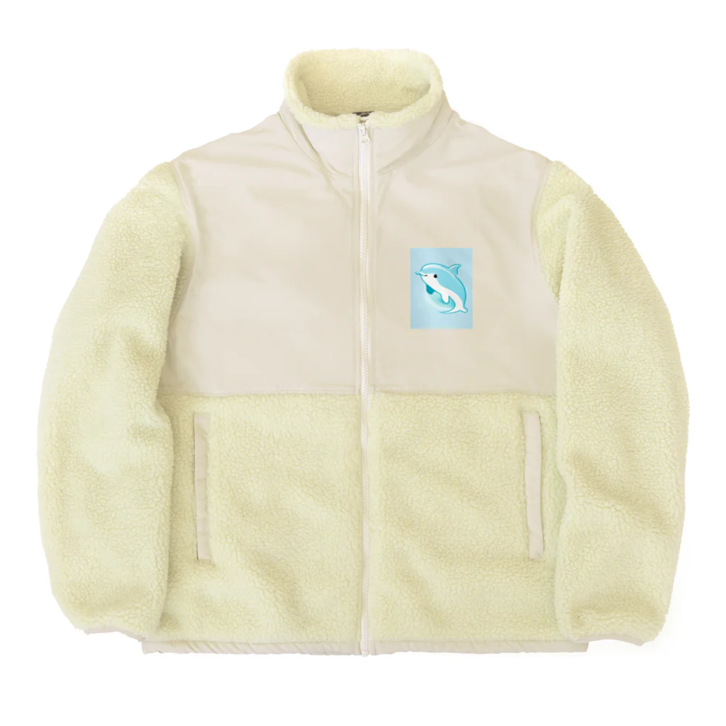 dolphineの癒しのハッピードルフィン　Healing Happy Dolphine Boa Fleece Jacket