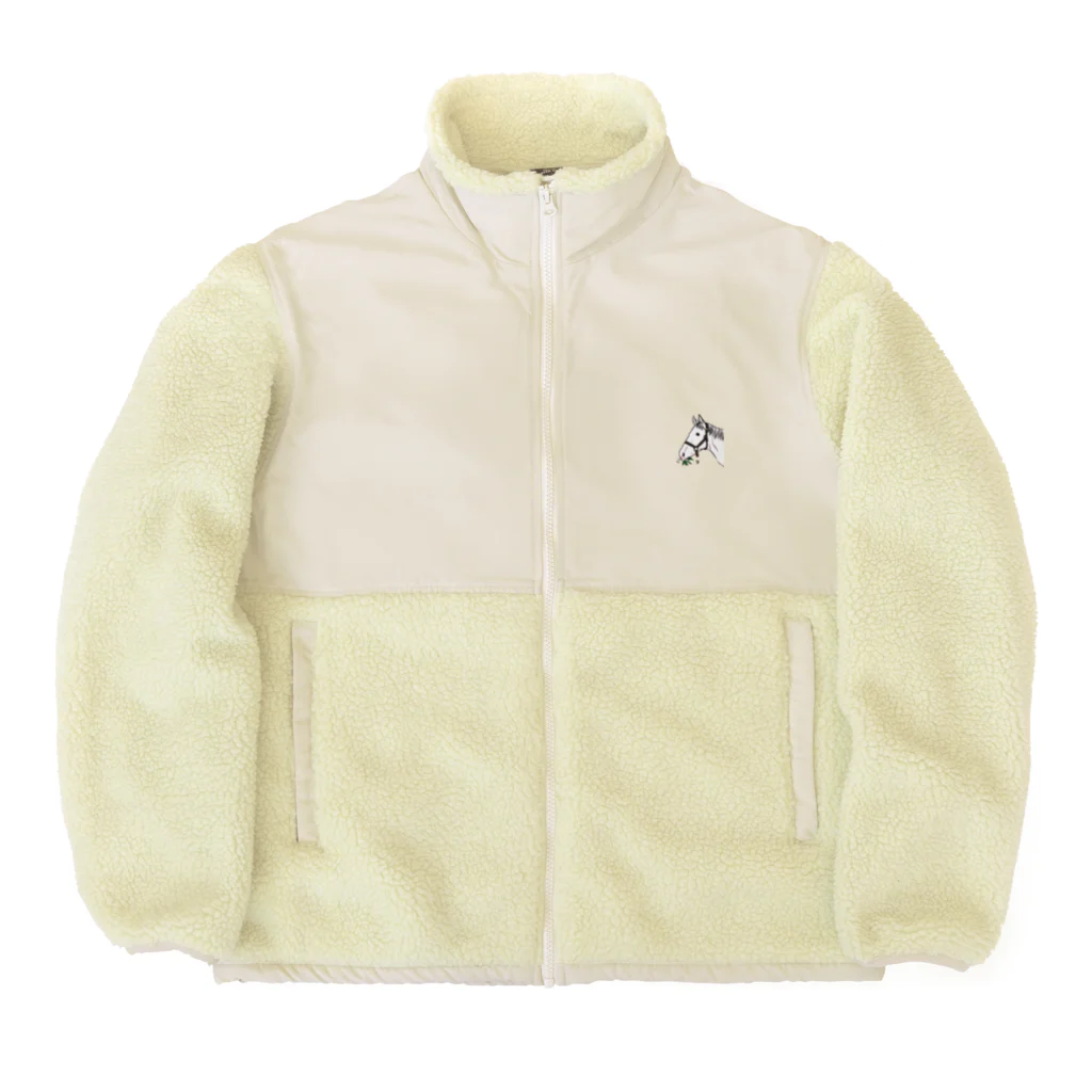 ユルークうーまショップのあし毛のモグモグ馬 Boa Fleece Jacket