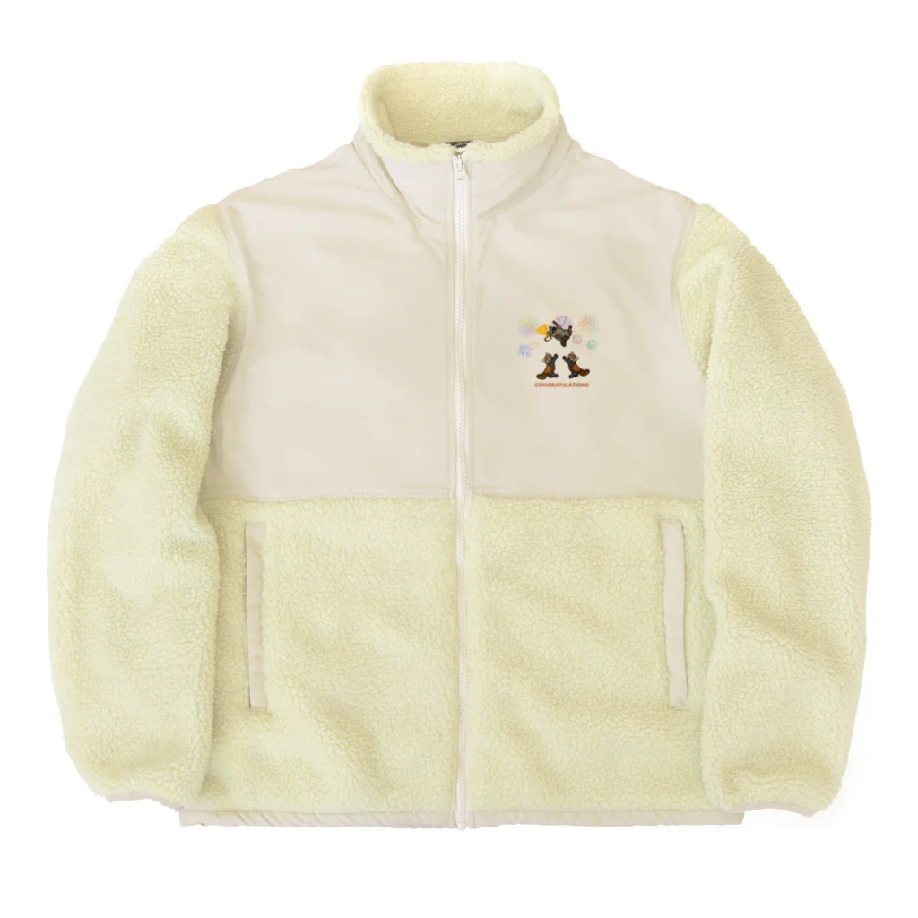 Sky00のアライグマおめでとうくん。 Boa Fleece Jacket