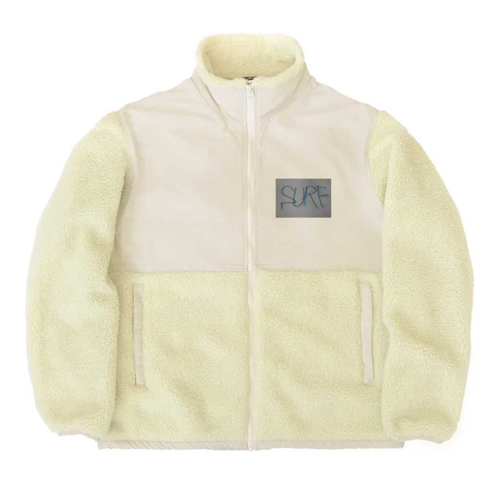 SURF810のSURF 文字(青影) Boa Fleece Jacket