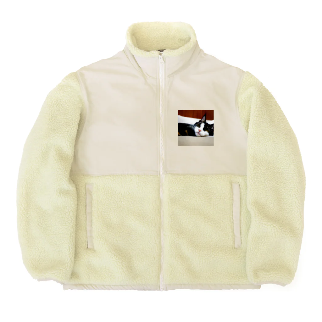 ニャーニャーニャーの寝たネコ Boa Fleece Jacket