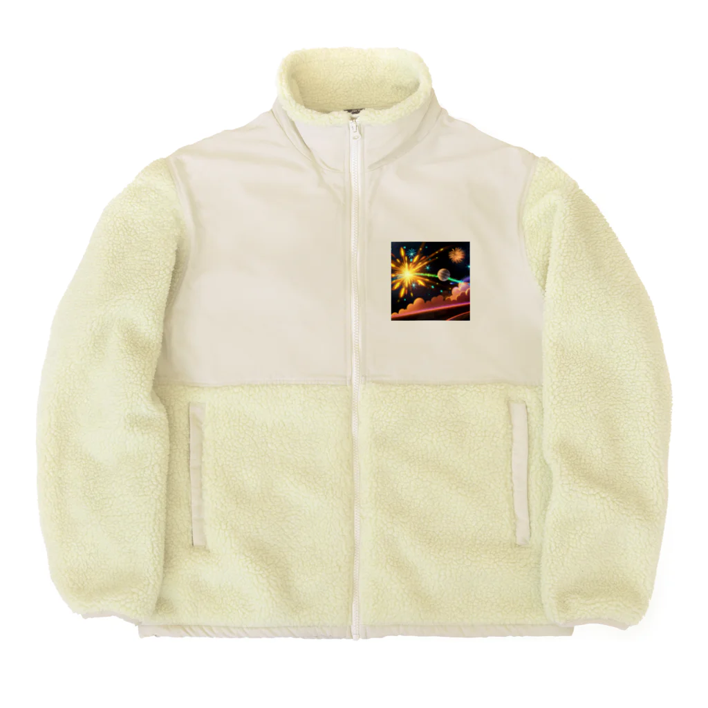 marky88の宇宙に咲く花火 Boa Fleece Jacket