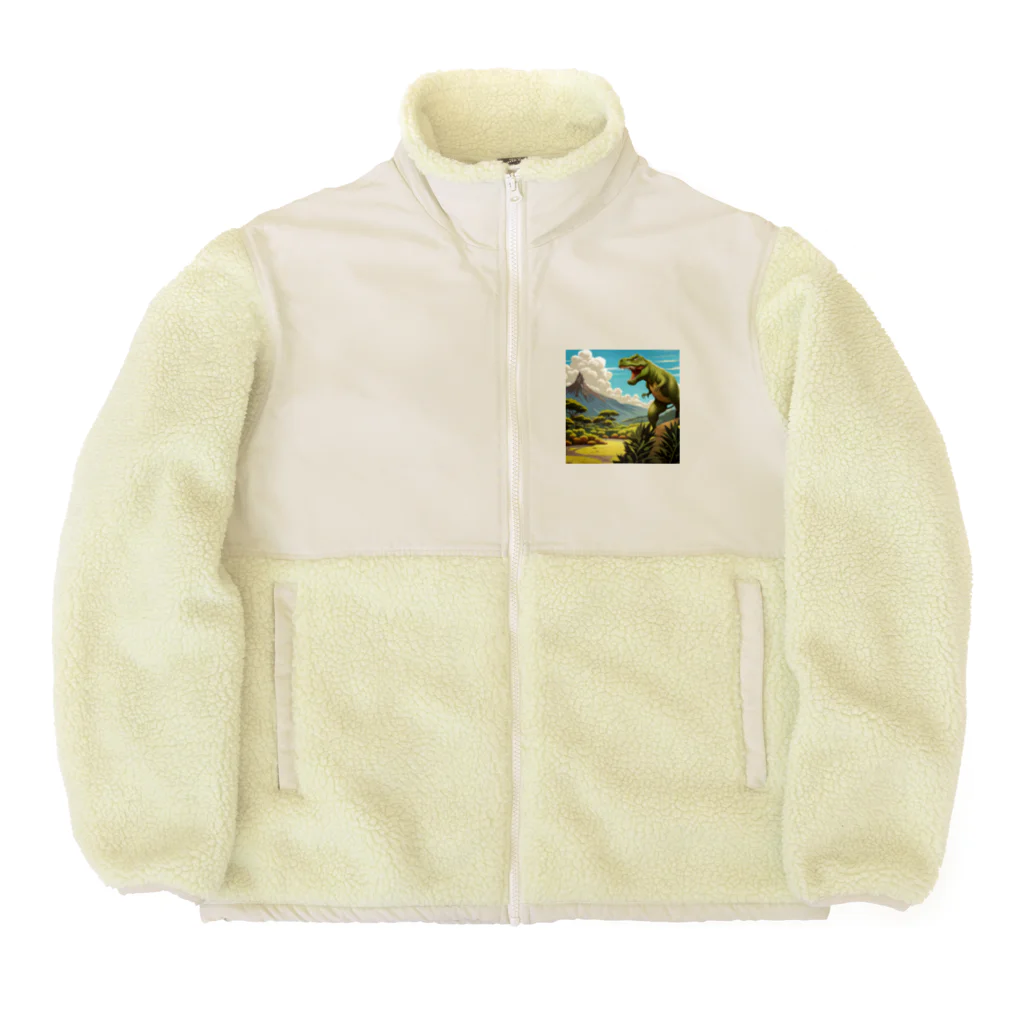 和彩-Wairoriのアニメ調　ティラノサウルス Boa Fleece Jacket