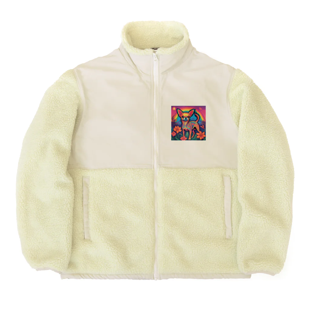 チワワ愛好家ショップの季節の変わり目☆チワワ、お花、そして夕暮れの出会い Boa Fleece Jacket