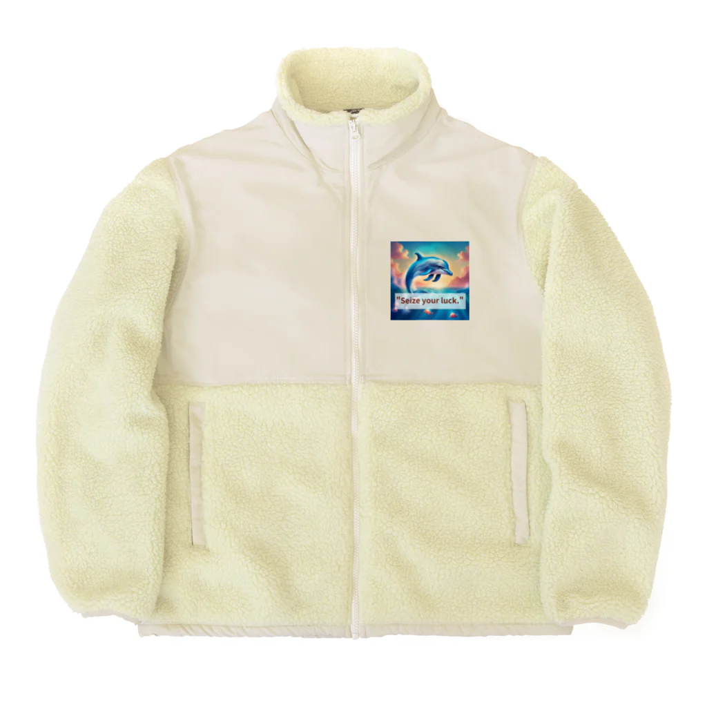 ワクワクセレブレイトのイルカ幸せ掴め！ Boa Fleece Jacket