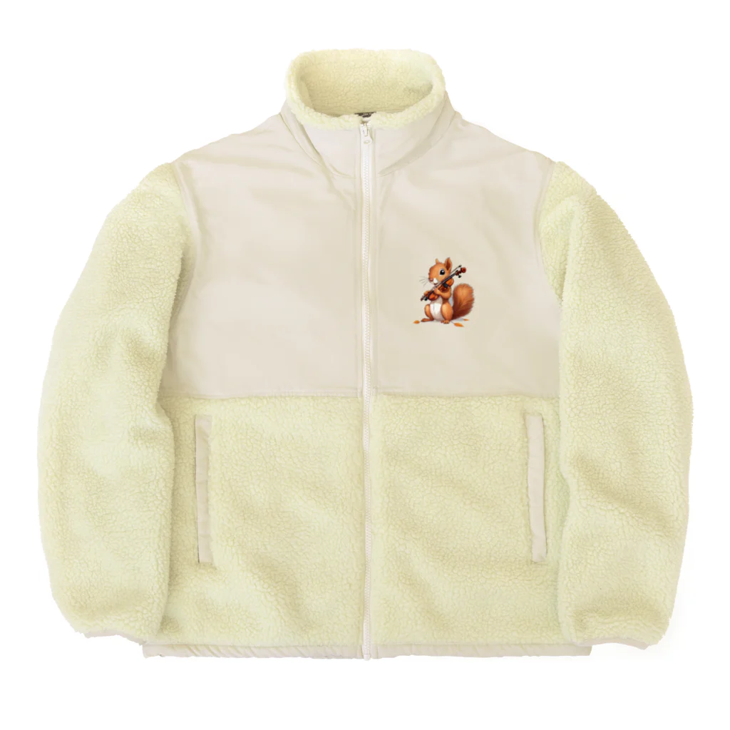 moriugのバイオリンを奏でるリス Boa Fleece Jacket