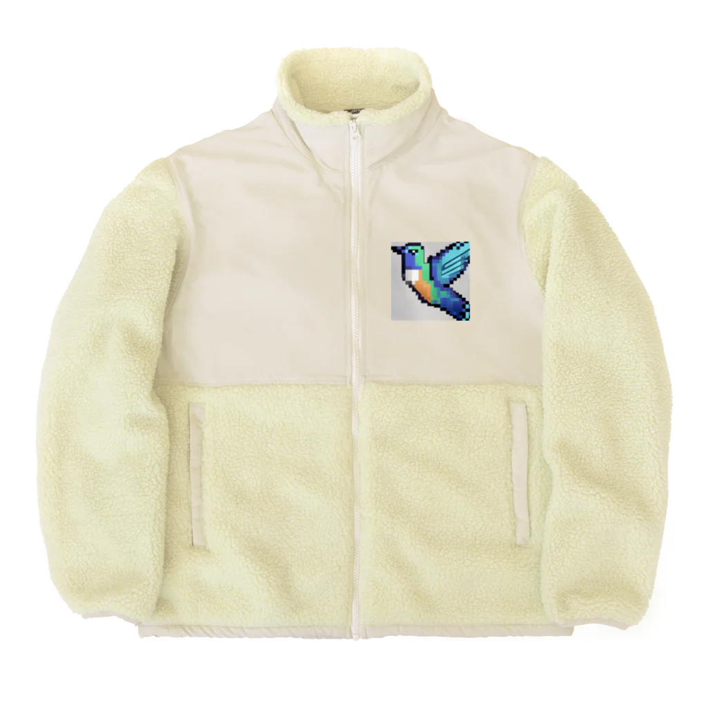 hamusutaroのハチドリピクセルアート Boa Fleece Jacket