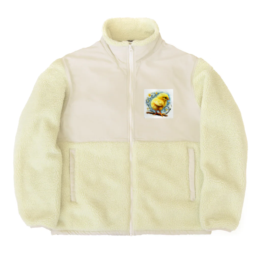 yukikinoの星とかわいいひよこちゃん Boa Fleece Jacket