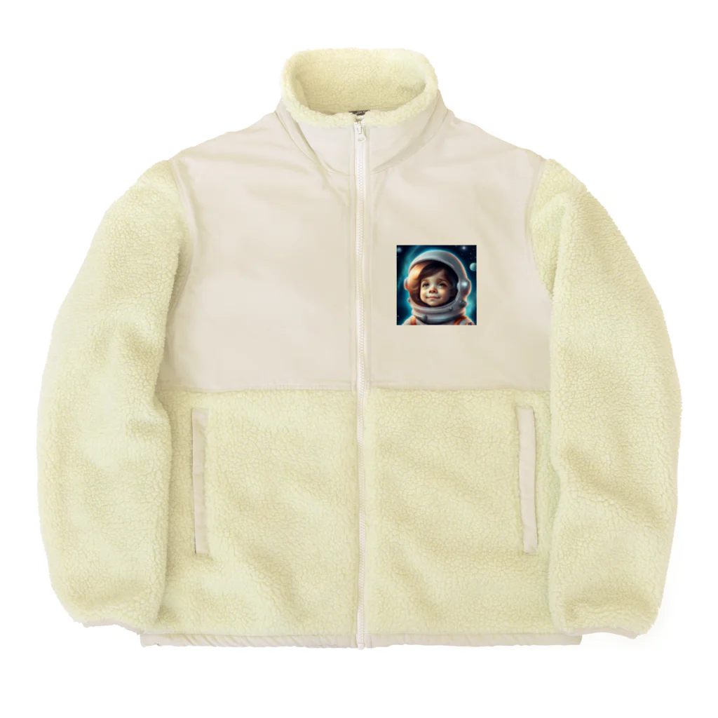 wloop01の可愛い宇宙飛行士 Boa Fleece Jacket