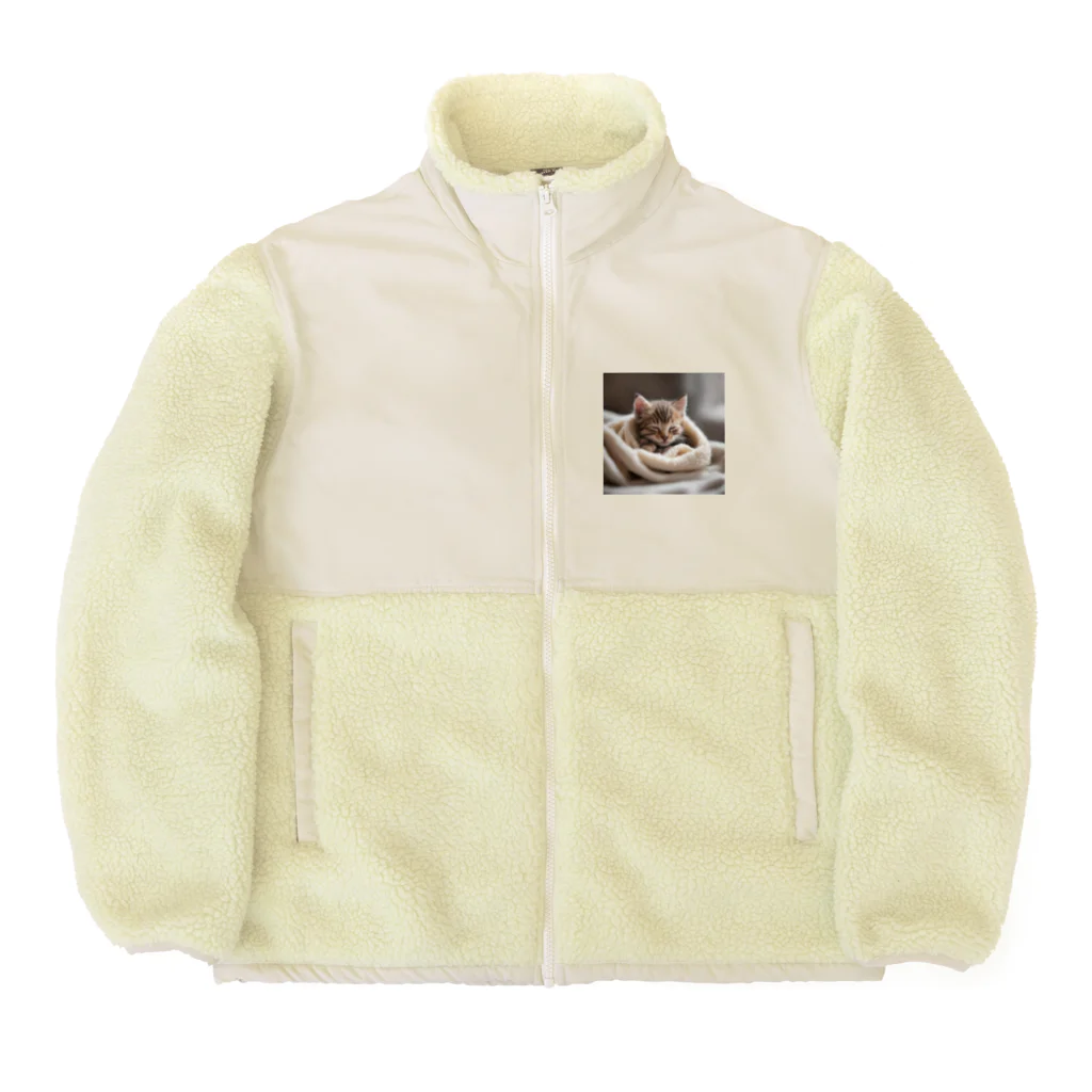 mini_asuのおやすみ猫 Boa Fleece Jacket