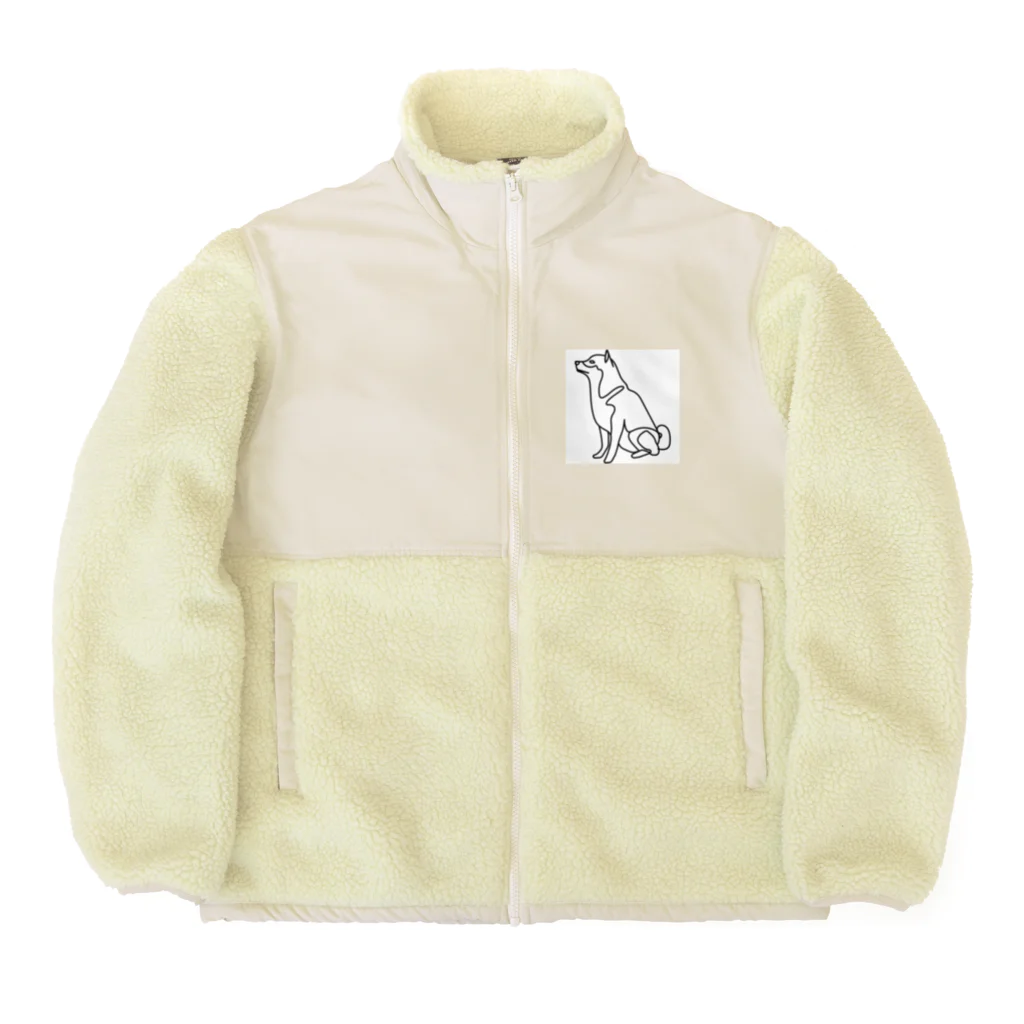 abiko328の柴犬トレジャーズ　ブラック Boa Fleece Jacket