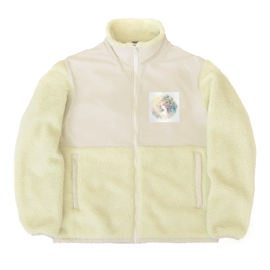 Hayate Kawakami オリジナルのメデューサの水彩画 Boa Fleece Jacket