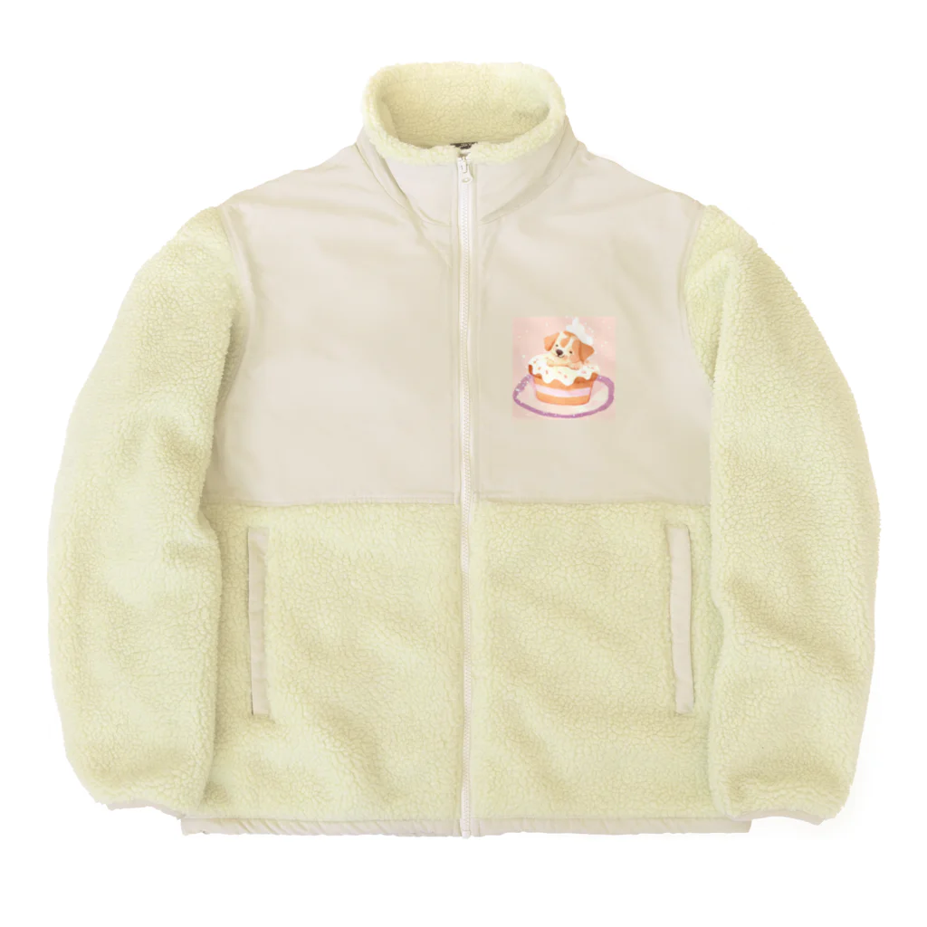 にゃんこぷにのカップケーキわんこ Boa Fleece Jacket