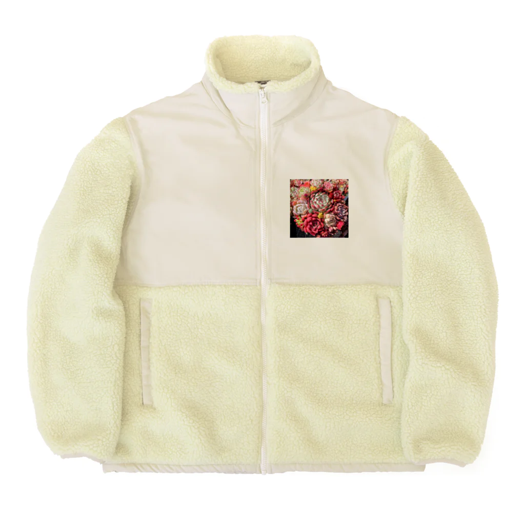 Echeveria_Masterの華やかなエケベリア Boa Fleece Jacket