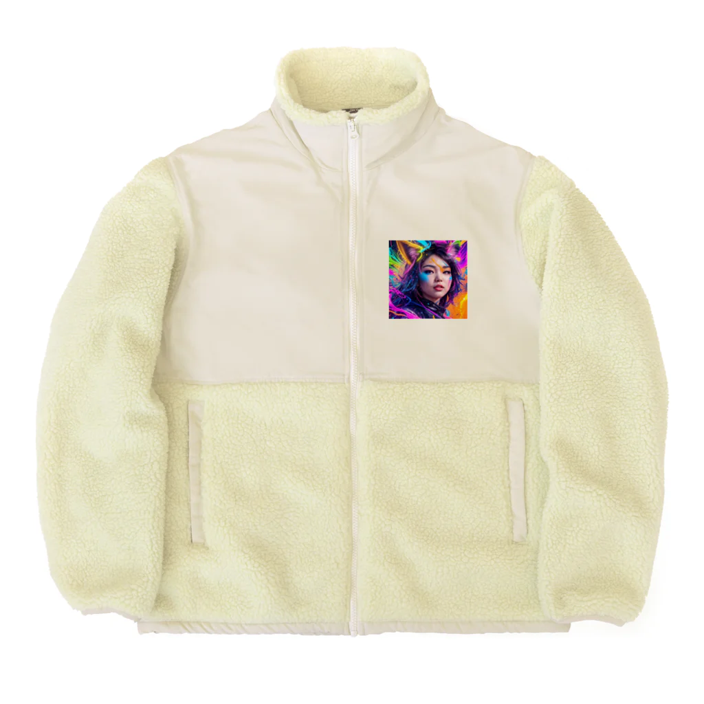 ZZRR12の「色彩の少女の冒険 - Shikisai no Shōjo no Bōken: Adventure of the Girl from the World of Colors」 Boa Fleece Jacket