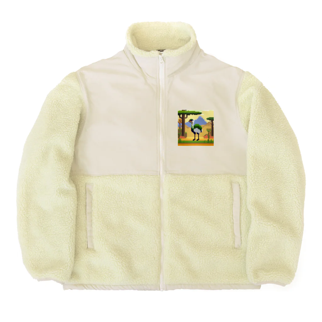 chami_23のドット絵のヘンテコなガチョウ Boa Fleece Jacket