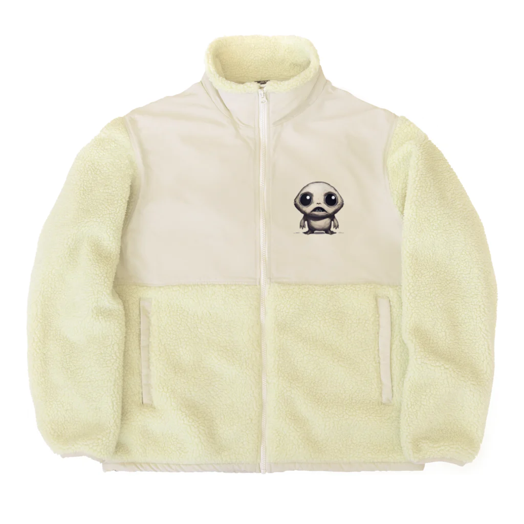 かわいい女の子とシュールな絵の擬態キノコ Boa Fleece Jacket