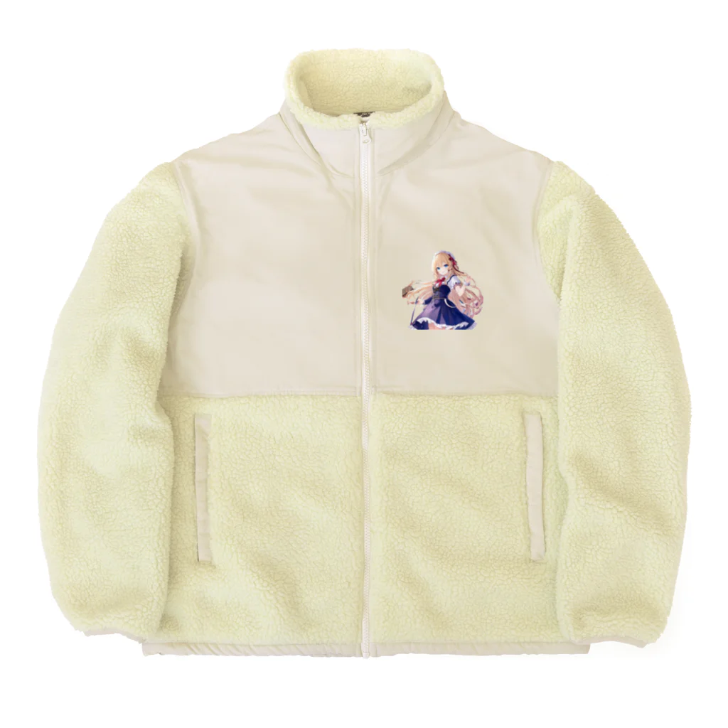 かわいい女の子とシュールな絵のアリスマーガレットちゃん Boa Fleece Jacket