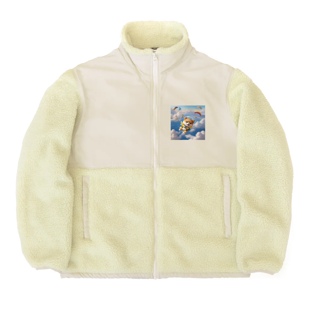 dcgnori／ワンコ画像のスカイ、シバイヌダイブ、 Boa Fleece Jacket