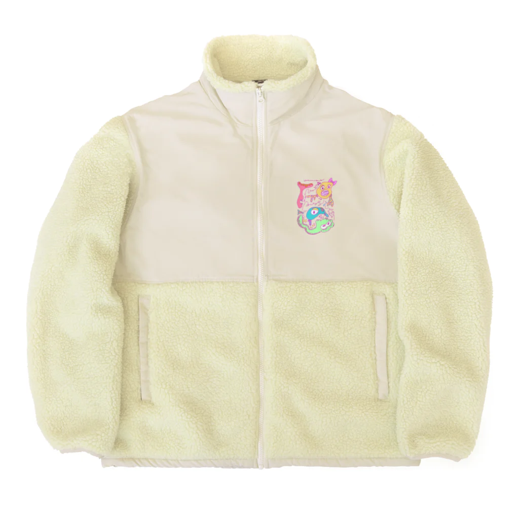 PENYO official shopの色んな形で遊ぼうよ！くん達 Boa Fleece Jacket