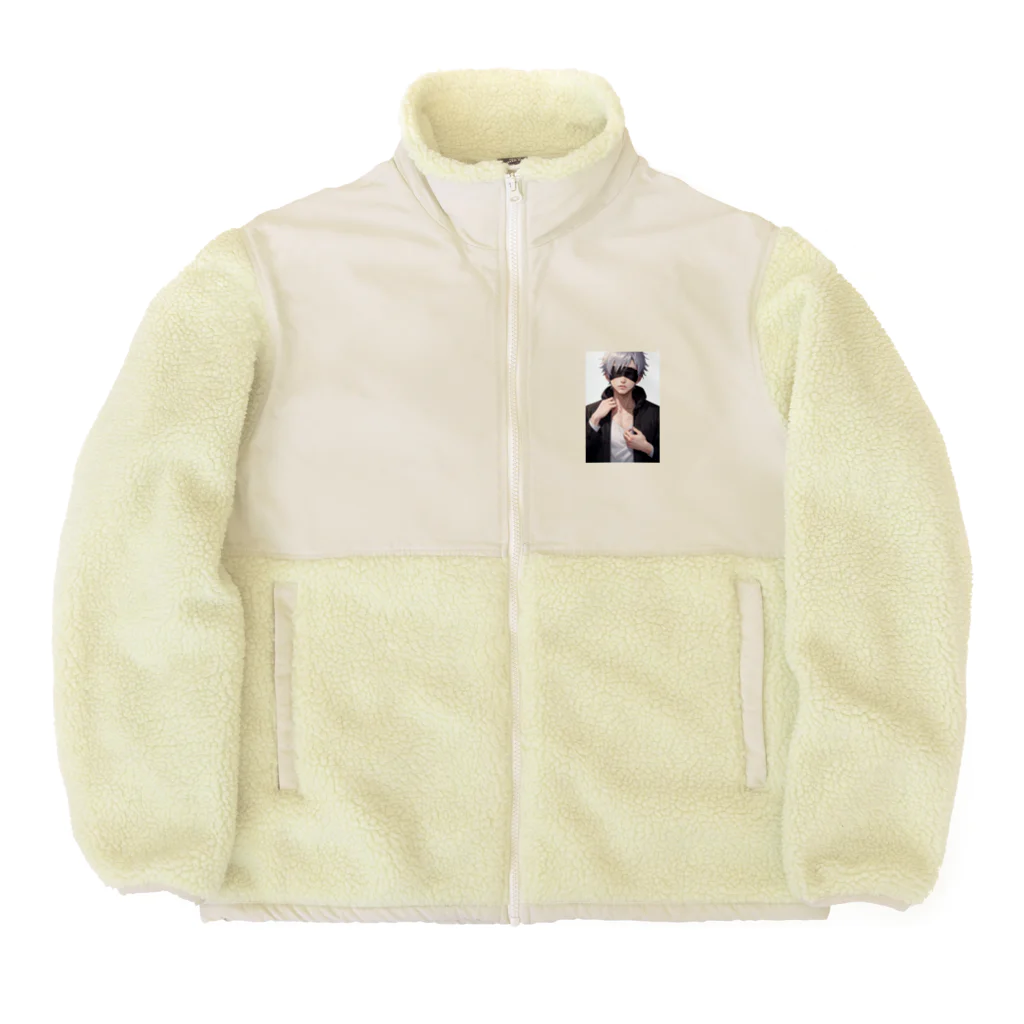 かわいい女の子とシュールな絵の五條　悟飯 Boa Fleece Jacket