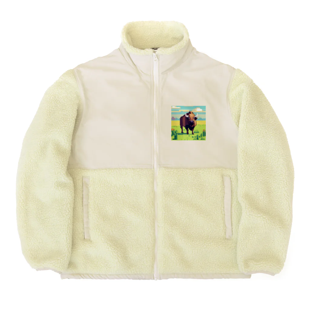 Ookaneのドット絵のサイ Boa Fleece Jacket