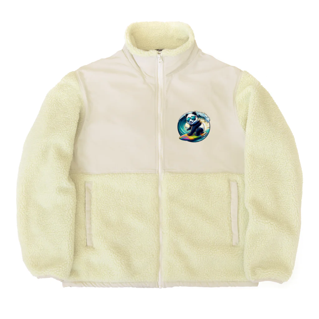 かいわれパンダの世界のBlue SHORELINE サーフパンダ Boa Fleece Jacket