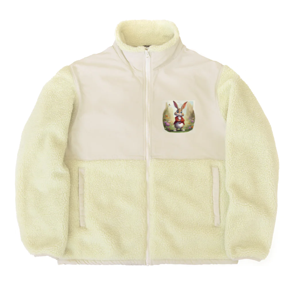 星パンダショップのはりきりうさぎ Boa Fleece Jacket