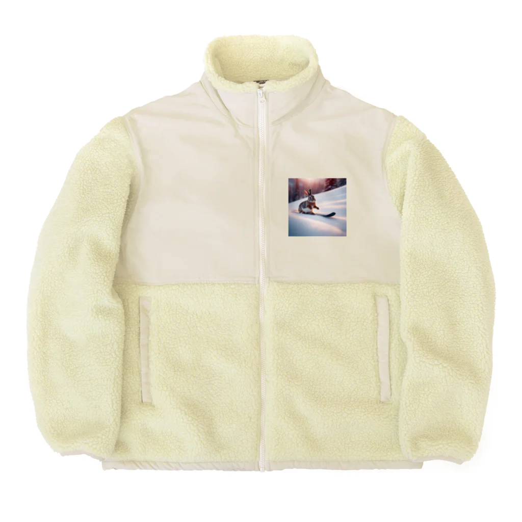 peinto888のスキーうさちゃん Boa Fleece Jacket