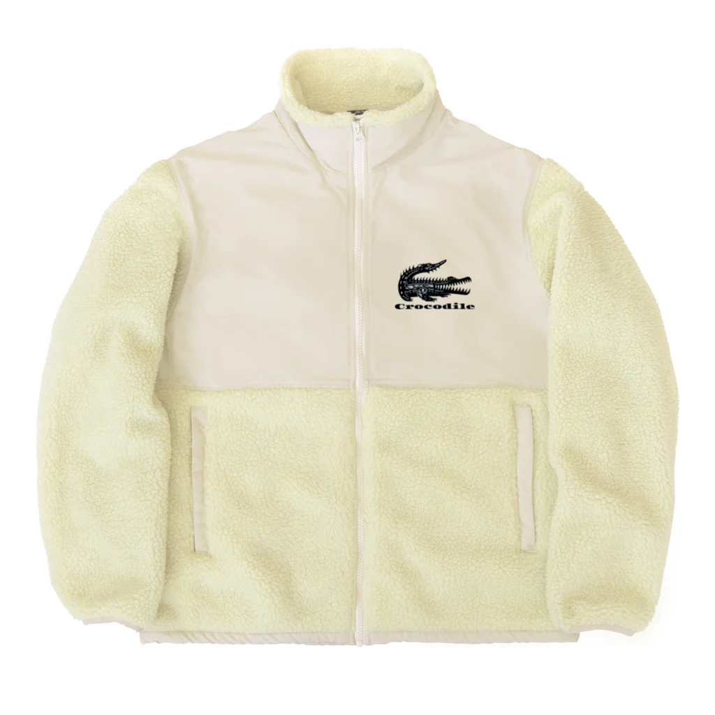 ファンシーTシャツ屋のトライバルクロコダイル Boa Fleece Jacket