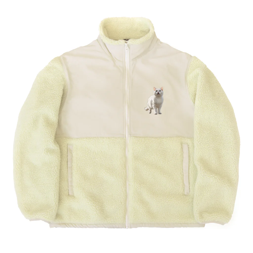 kiryu-mai創造設計の白猫ちゃん Boa Fleece Jacket