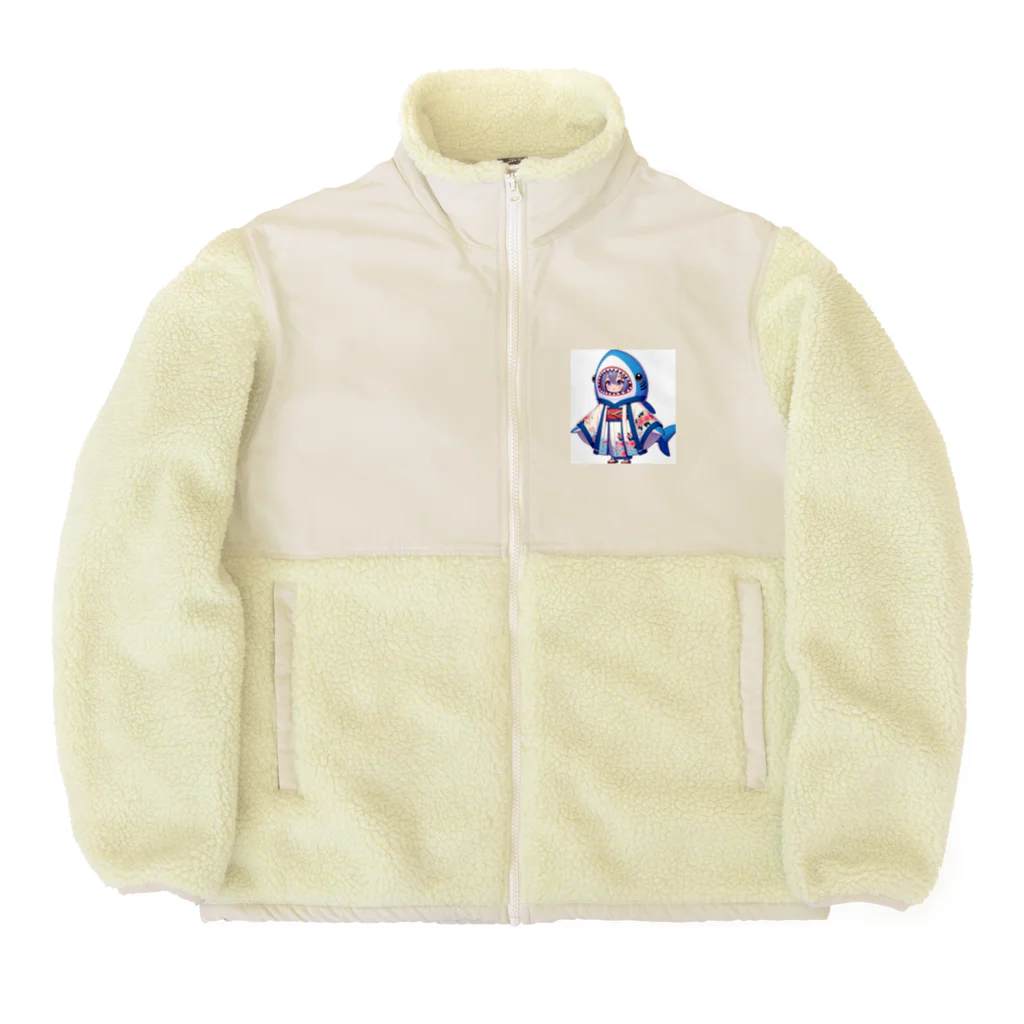 WING_0101の和風サメちゃんグッズ Boa Fleece Jacket