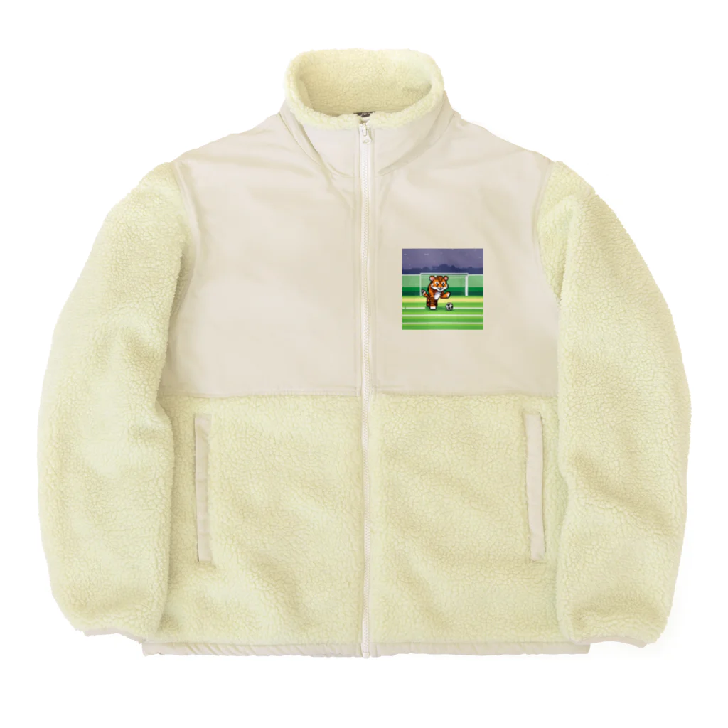 クロスクリエイティブのサッカーをしているトラ Boa Fleece Jacket