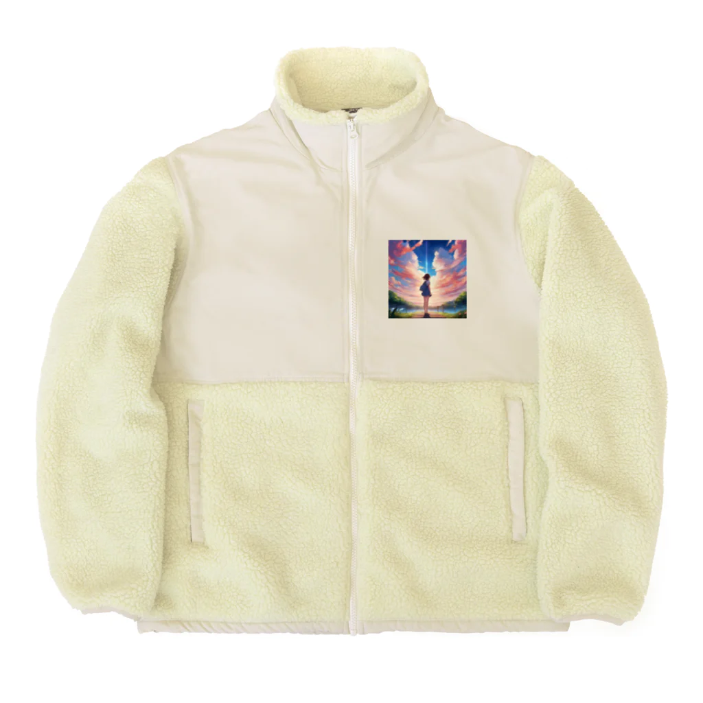 utacataの夏の魔法と少女 Boa Fleece Jacket