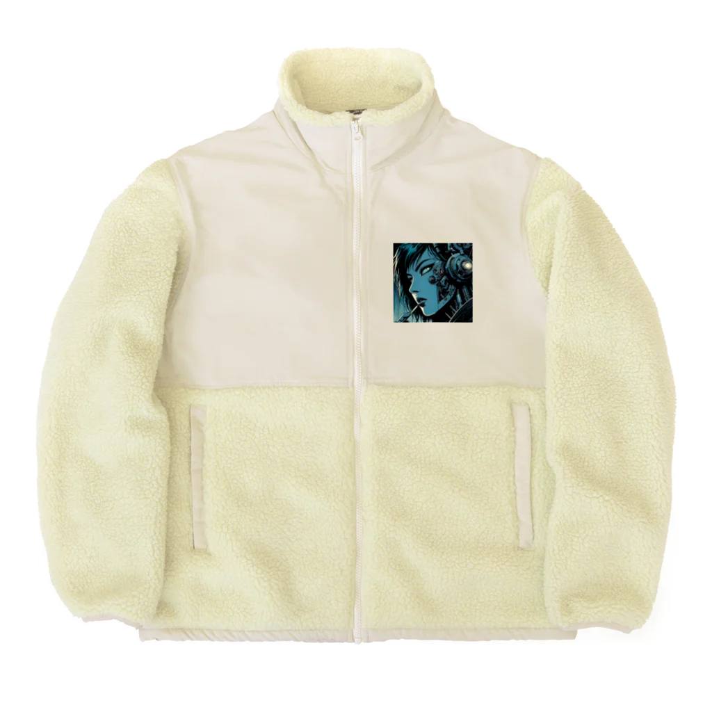 kangekiのサイバーパンクガールNo.34 Boa Fleece Jacket