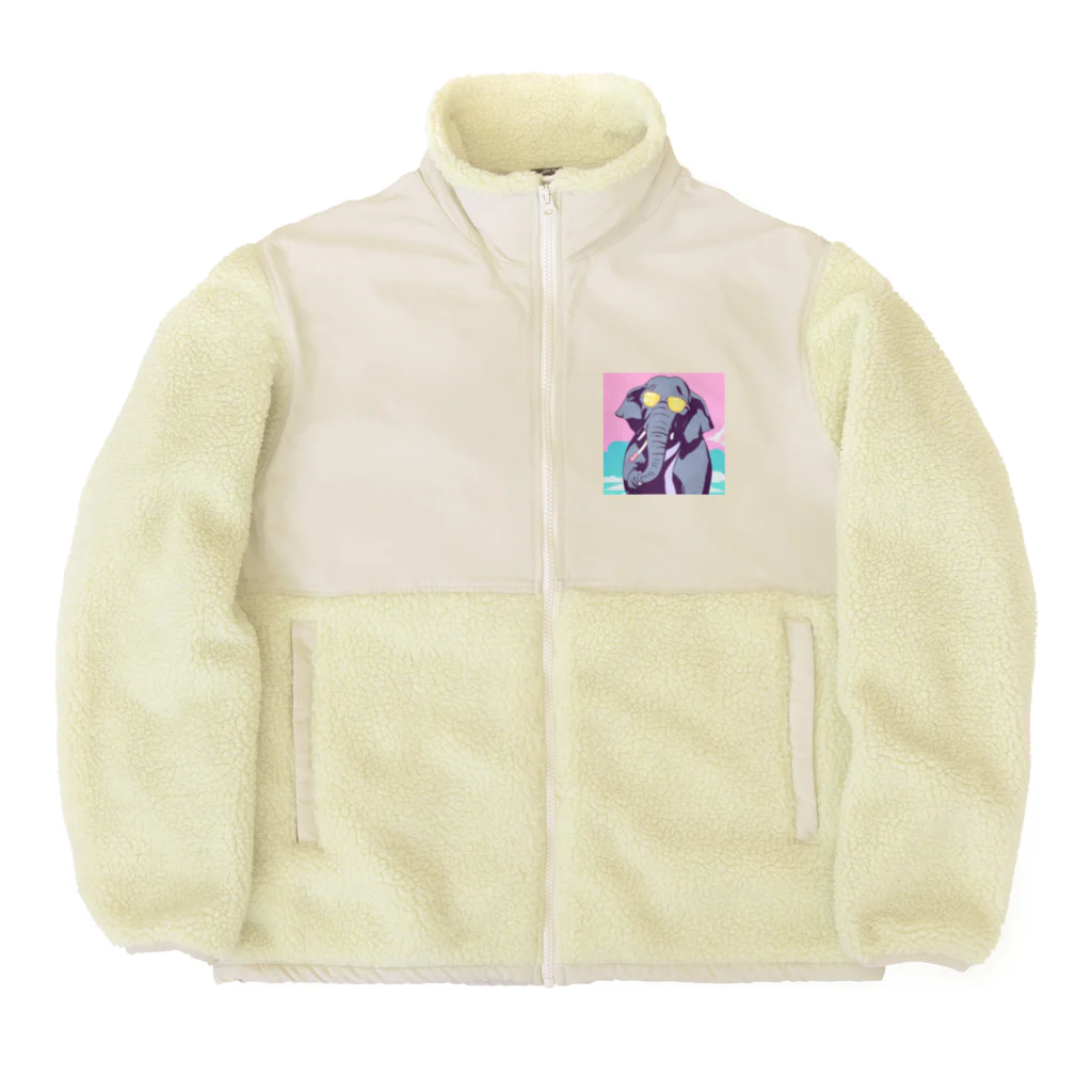 hachicoooのちょい悪ゾウ Boa Fleece Jacket