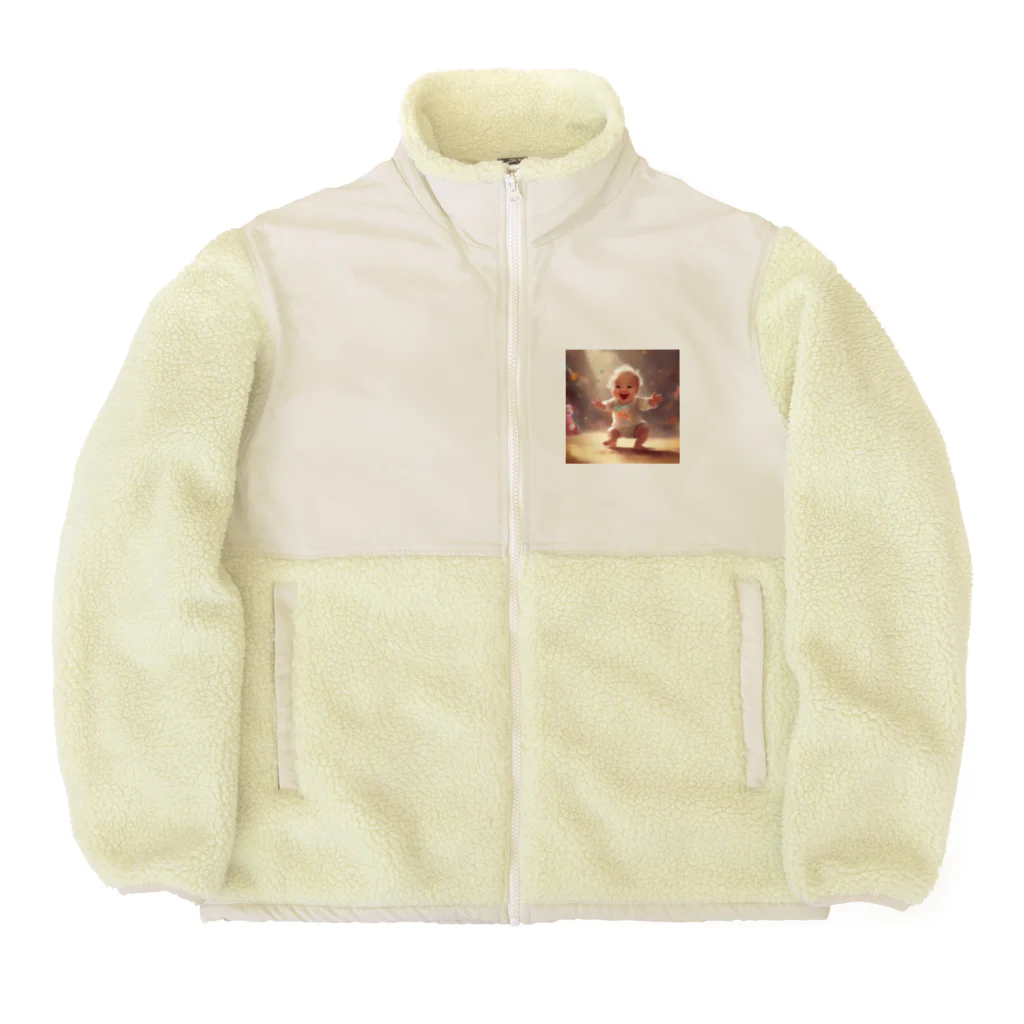 FIRE_Babyのダンスをしている人間の赤ちゃん Boa Fleece Jacket