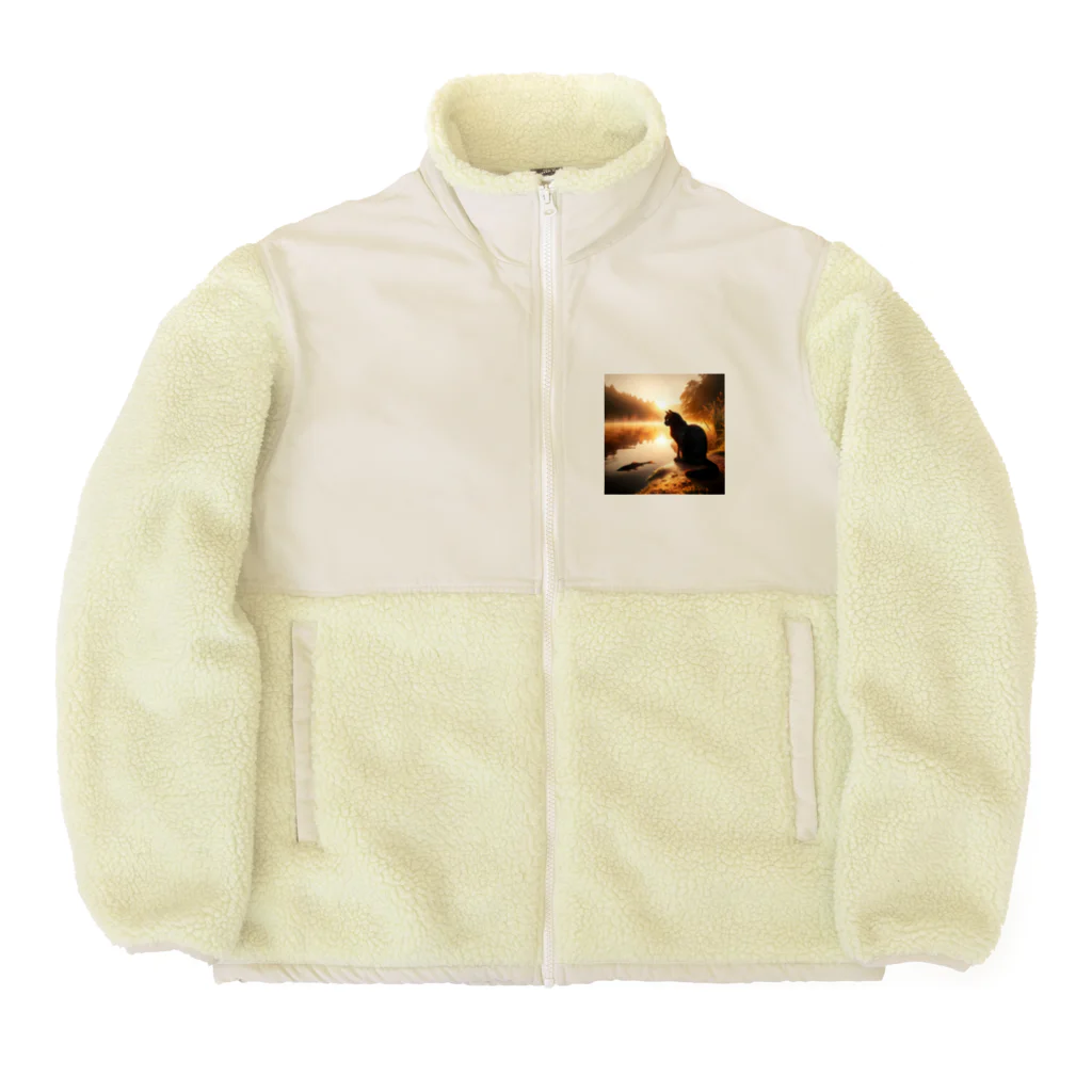 くろにゃんのくろにゃん Boa Fleece Jacket