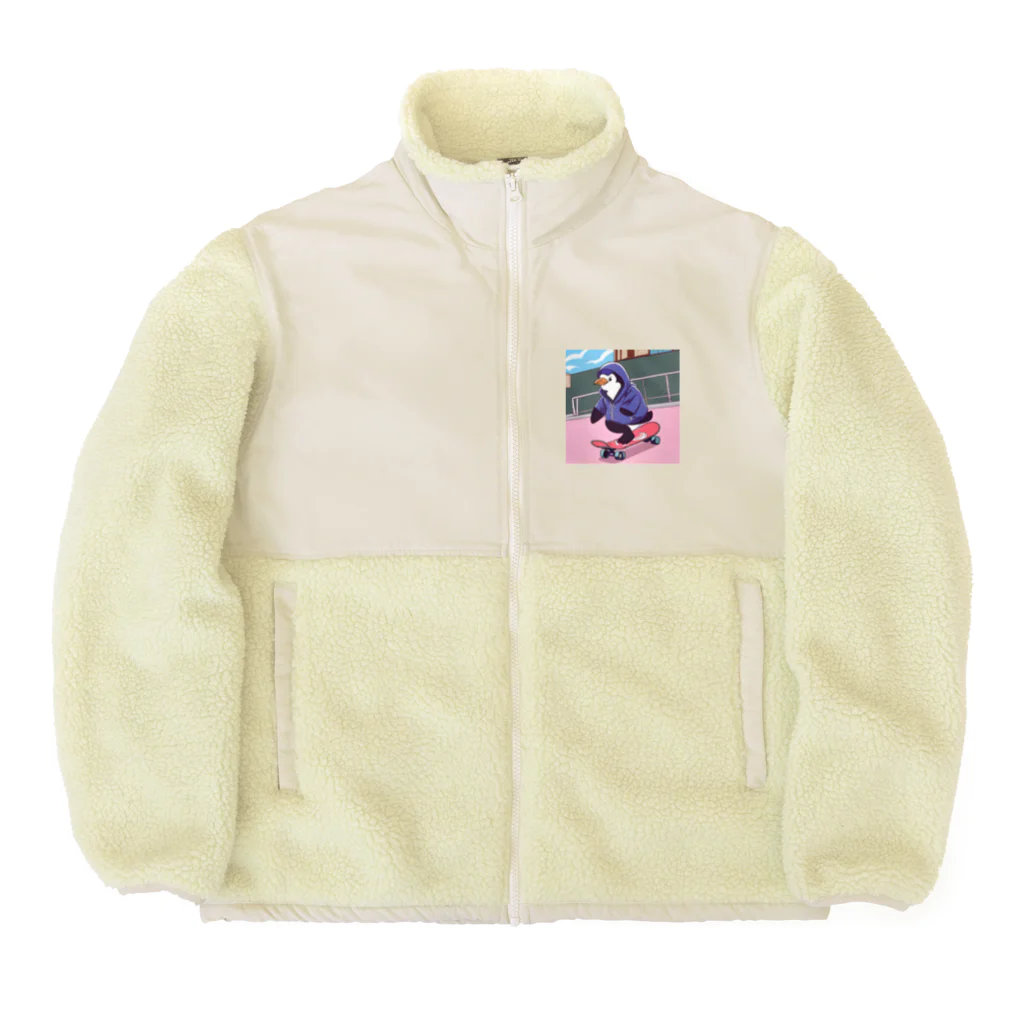 tak12_12のスケーターペンギン君 Boa Fleece Jacket