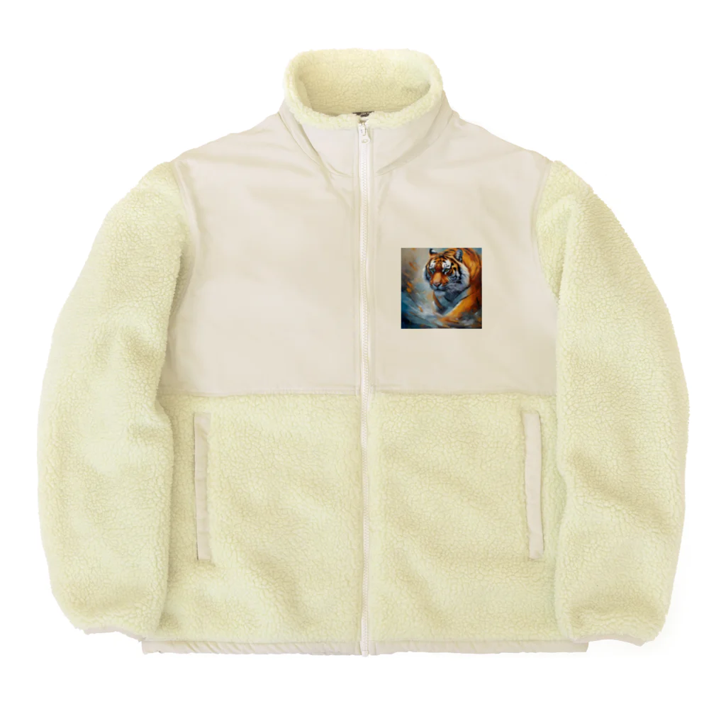 Isaiah_AI_Designの精力的なトラ Boa Fleece Jacket