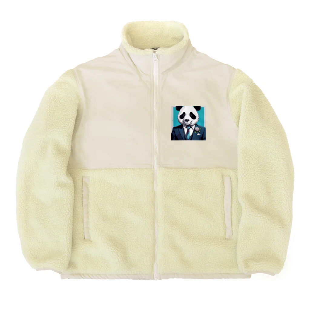 crazypanda2のビジネスパンダ Boa Fleece Jacket