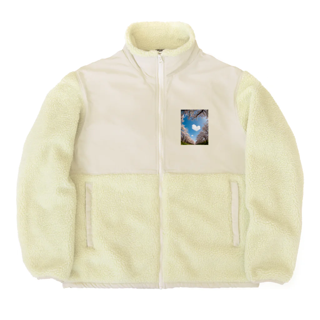 ぱんだまんのダブルハート Boa Fleece Jacket