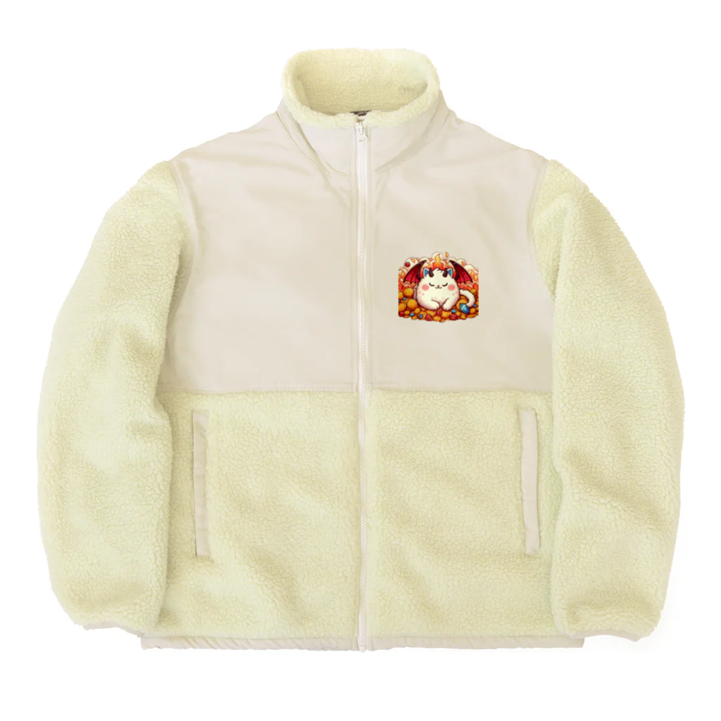 nekodoragonのおやすみ！猫ドラゴン　背景透過ver Boa Fleece Jacket