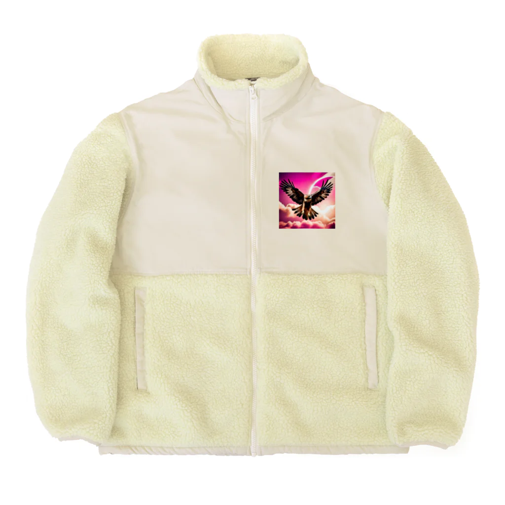 ★動物ショップ・kou2020★の鷹2 Boa Fleece Jacket