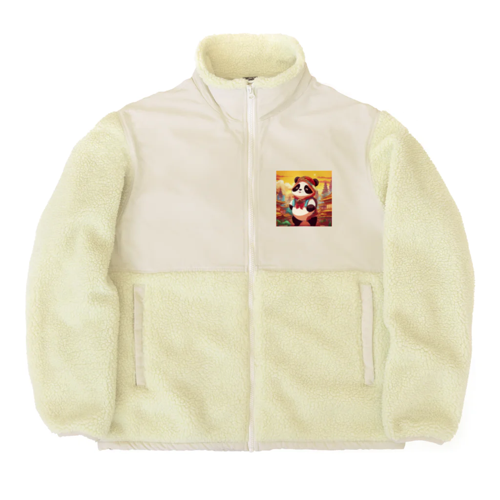 crazypanda2の冒険パンダ Boa Fleece Jacket